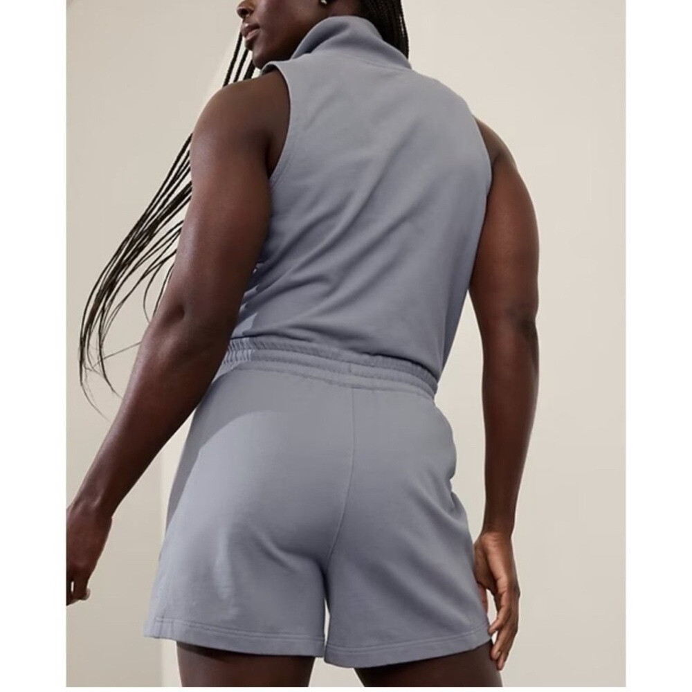Athleta L Retroterry Romper Storm Cloud Garment Dye Grey891762002 XL/TG - Picture 2 of 7